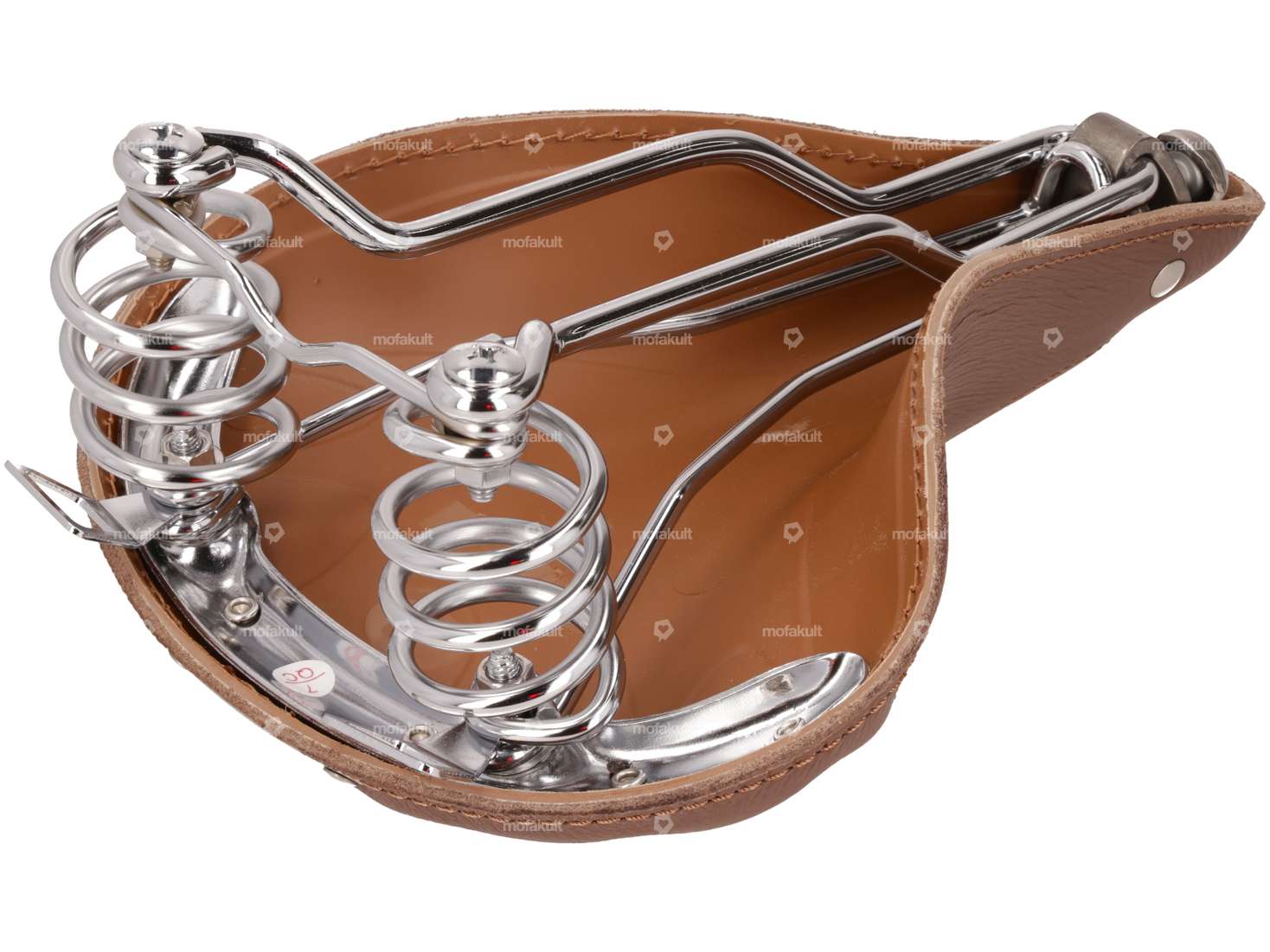 66HEROES Saddle leather barrel springs dark brown Carousel Image 2