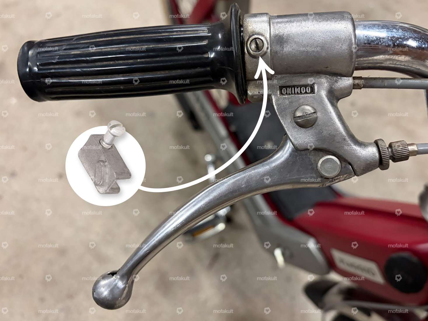 Domino Gleitstein Gasdrehgriff Alu (altes Modell) Carousel Image 3