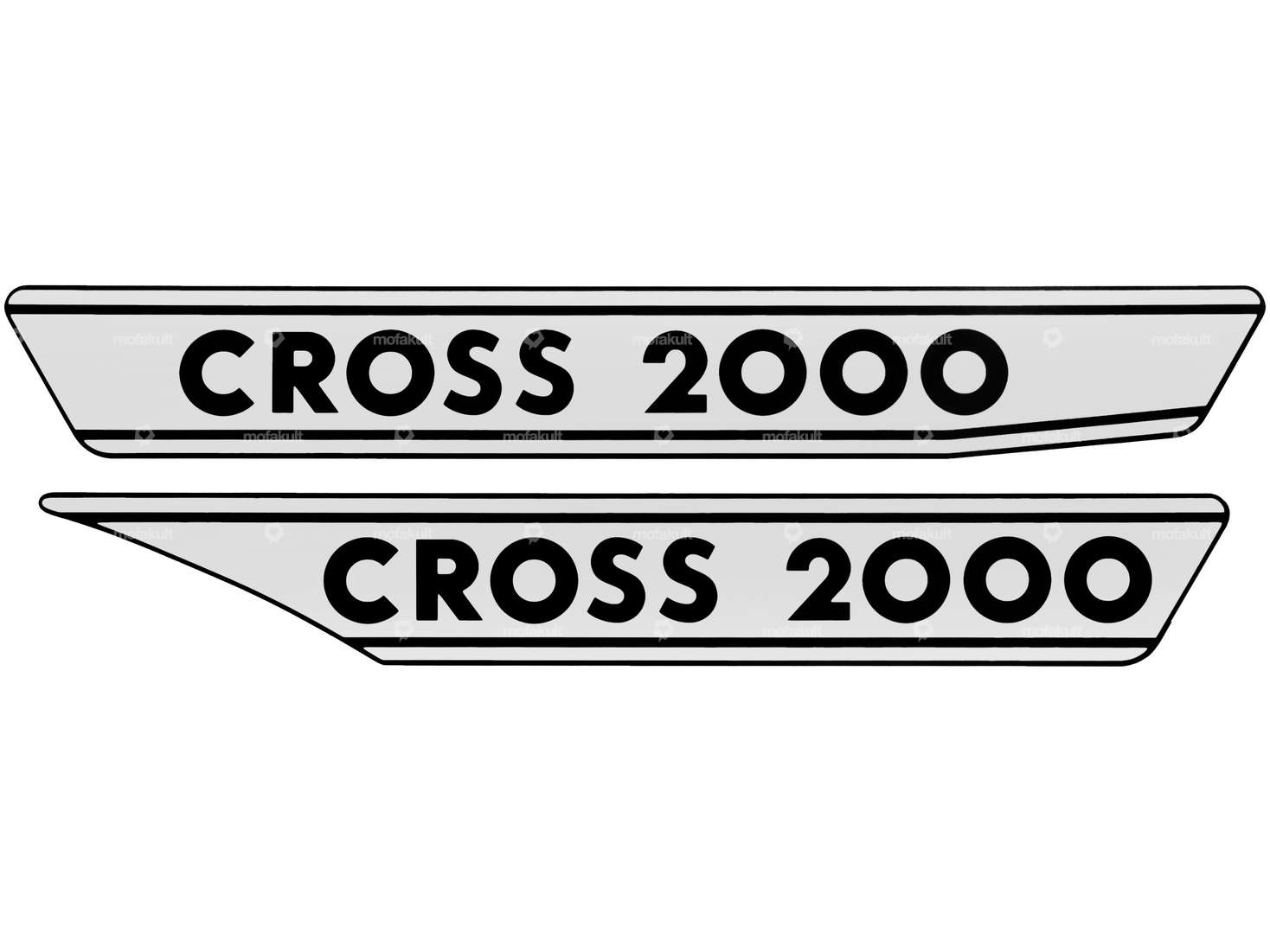 Aufkleber «CROSS 2000» Trittbrett weiss-schwarz | Alpa Cross 2000 Carousel Image 1