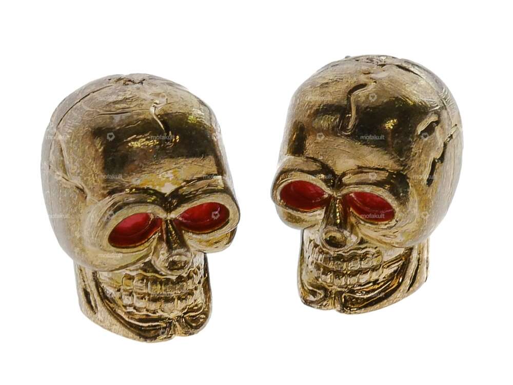 Valve caps skull gold Carousel Image 1