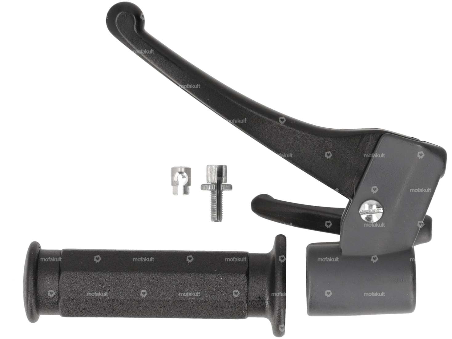 Domino Bremsgriff-Set mehrkant schwarz / grau NOS | Piaggio Ciao PX, SI, Bravo Carousel Image 1