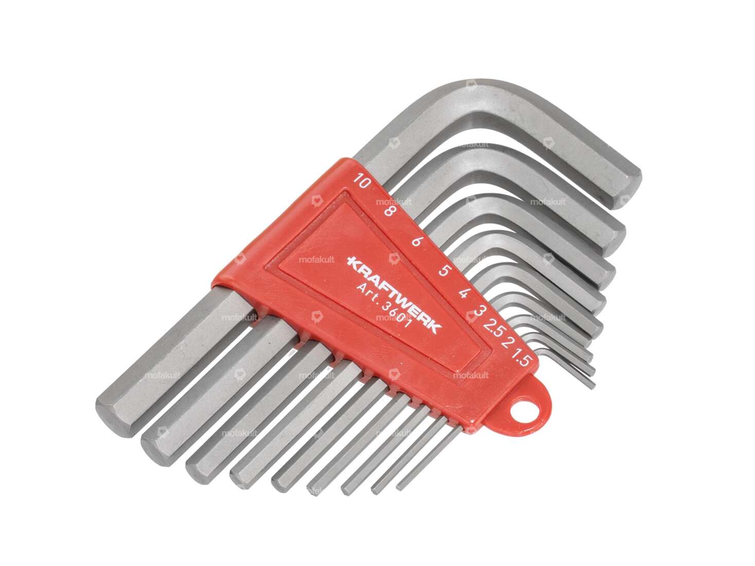 Kraftwerk Innensechskantschlüssel-Set abgewinkelt 1.5 - 10 mm 9-tlg. Carousel Image 1