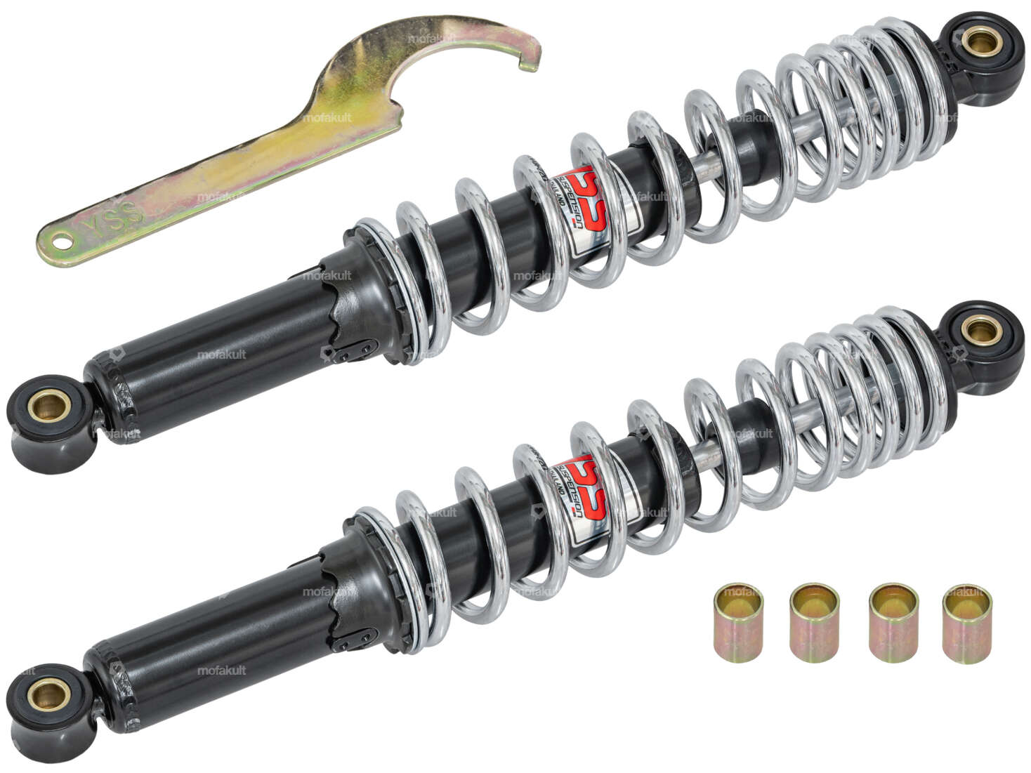 YSS Stossdämpfer 36 cm schwarz / Chrom (Öldruck) Carousel Image 1