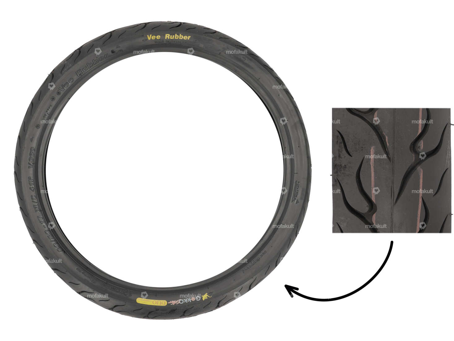 VeeRubber 80/80 x 17" Reifen VRM360 (V360) GEKKO STAR Semi-Slick Carousel Image 1