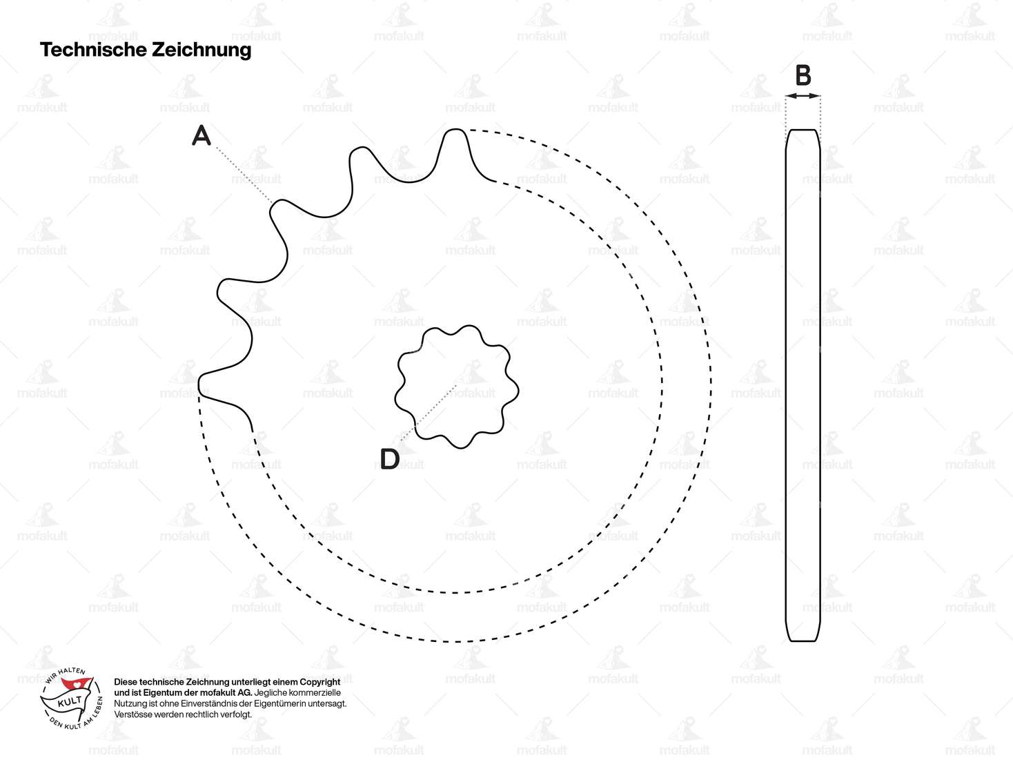 GPO Ritzel 22 Zähne verzinkt | Tomos Carousel Image 2