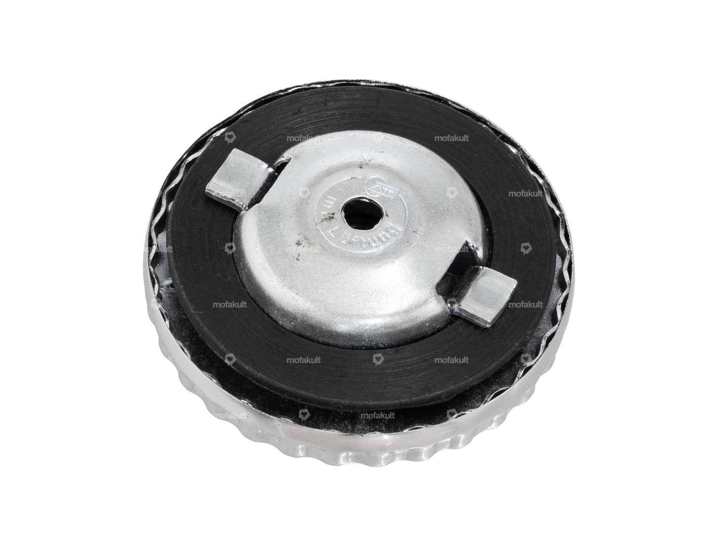 Fuel filler cap bayonet with emblem (reproduction) | Puch X30 Carousel Image 2