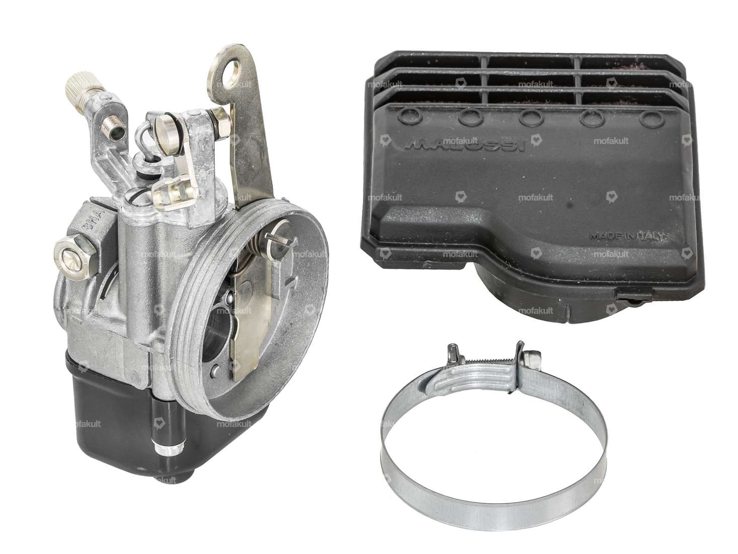 Dell'Orto 13/13 SHA carburetor & racing air filter set | Piaggio SI, Boss, Grillo Carousel Image 1