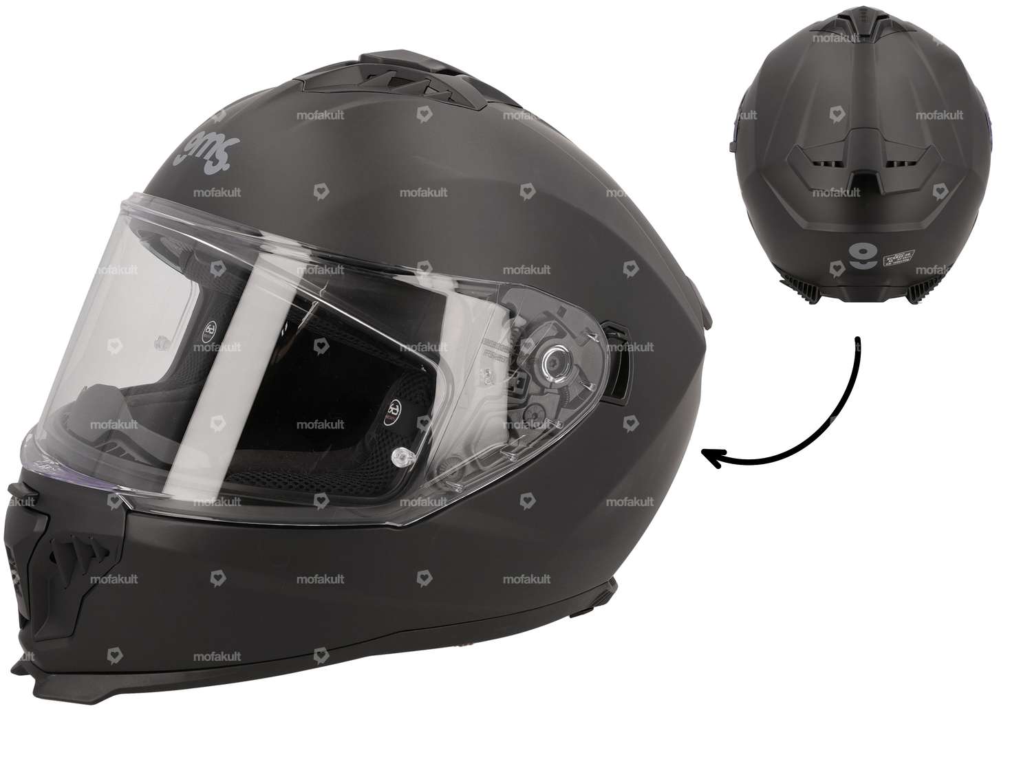 gms Integralhelm «Hexago» schwarz-matt Carousel Image 1
