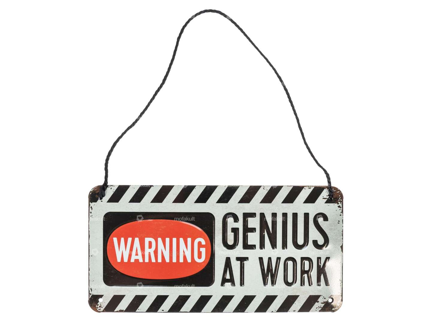 Nostalgic Art Blechschild «Warning Genius at work» 20 x 10 cm Carousel Image 1