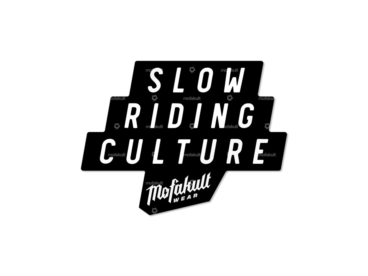 Aufkleber «Mofakultwear slow riding culture» schwarz 60 x 45 mm Carousel Image 1
