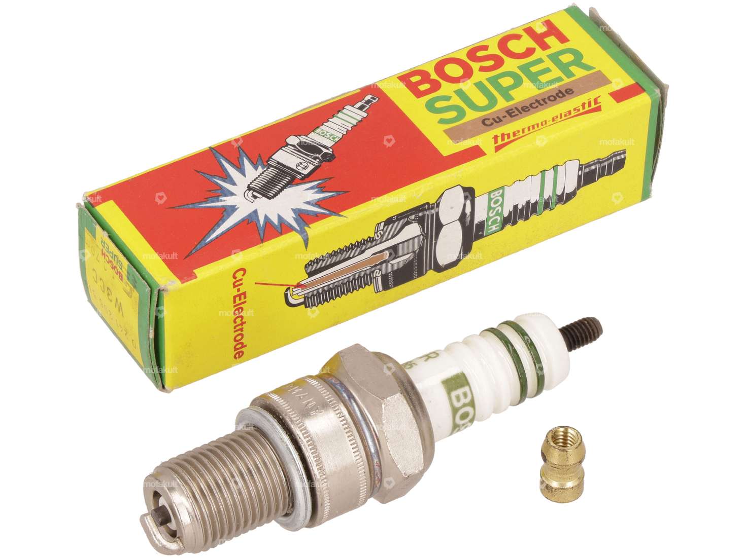 Bosch W3CC spark plug copper electrode long thread NOS Carousel Image 1