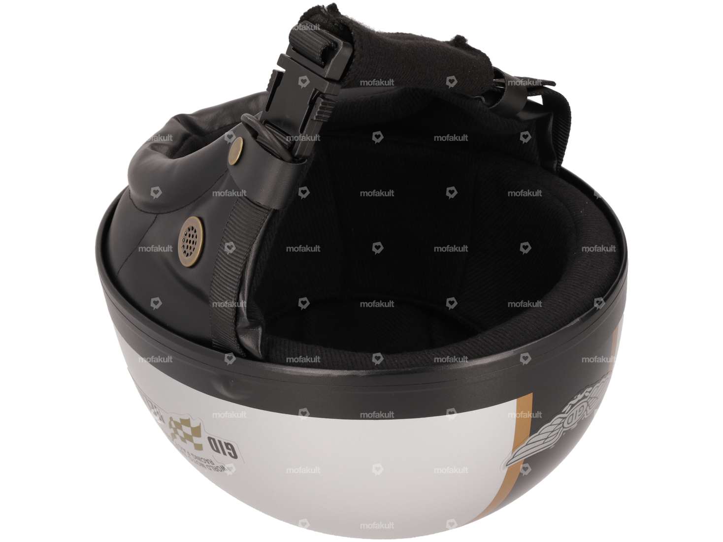 Pot helmet silver with stripes Carousel Image 4