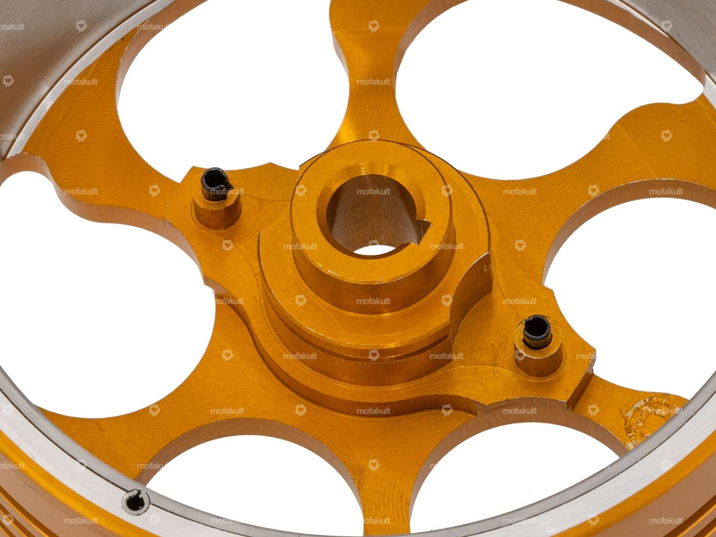 Kupplungsglocke Wandler Vario CNC Alu gold | Piaggio Ciao, SI, Bravo, Boxer Carousel Image 3