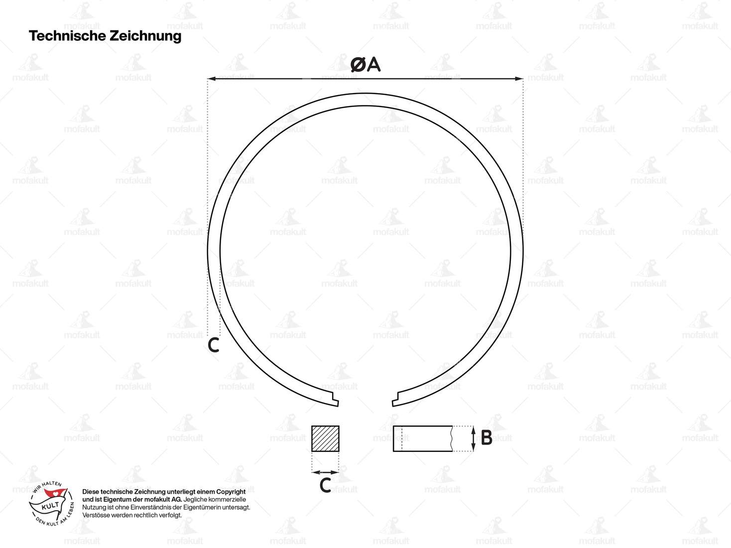 GPO piston rings 43 x 1.5 mm (IS) (pair) | Sachs 50/2, 50/3, 50/4 Carousel Image 3