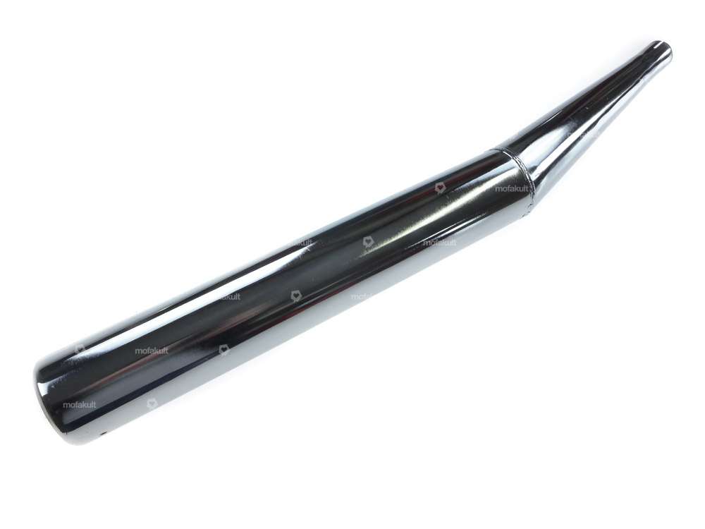 Rear muffler cigar Ø 26 / 60 mm curved chrome Carousel Image 1