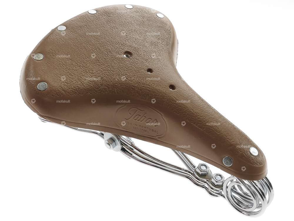 Tabor Sattel Leder Tonnenfeder gedreht hellbraun Carousel Image 2