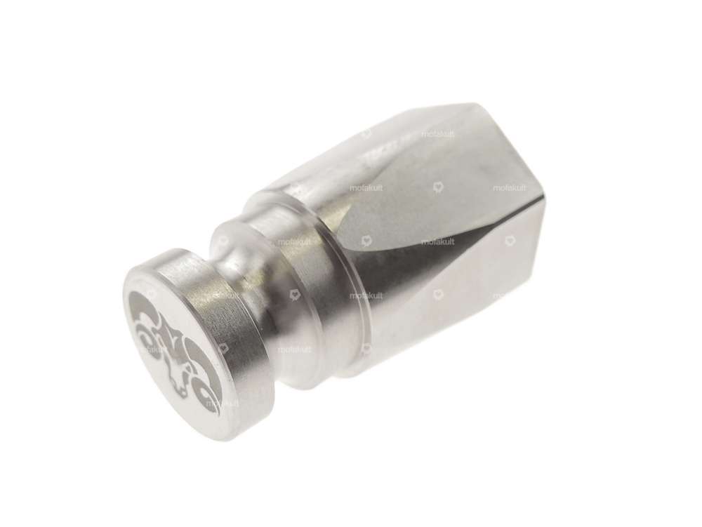 66HEROES Aufnahmezapfen M11x1 Radachse Nummernschildhalter seitlich Inox Carousel Image 1