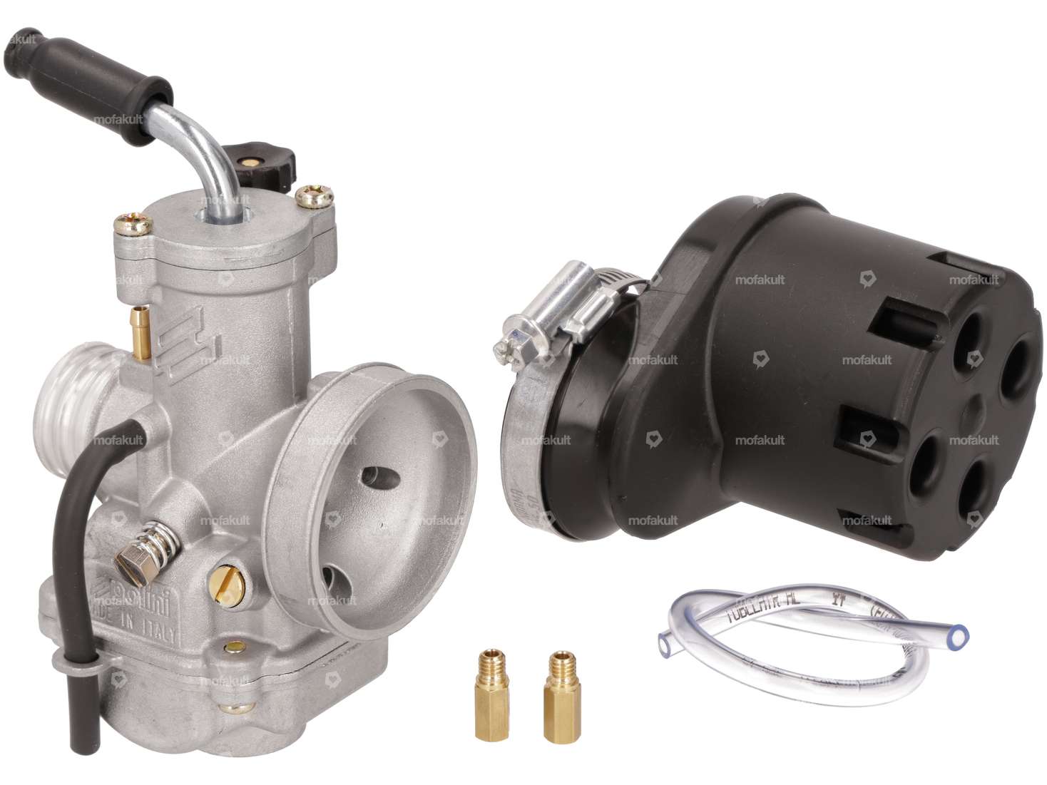 Polini CP 21 mm carburetor & air filter (hand choke) | Piaggio Ciao, SI, Bravo, Boxer Carousel Image 1