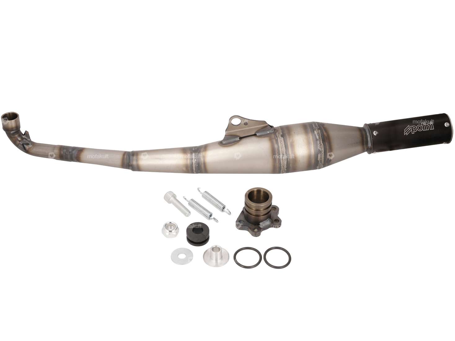 Polini racing exhaust "for race" blanco | Puch Maxi, X30 Carousel Image 1