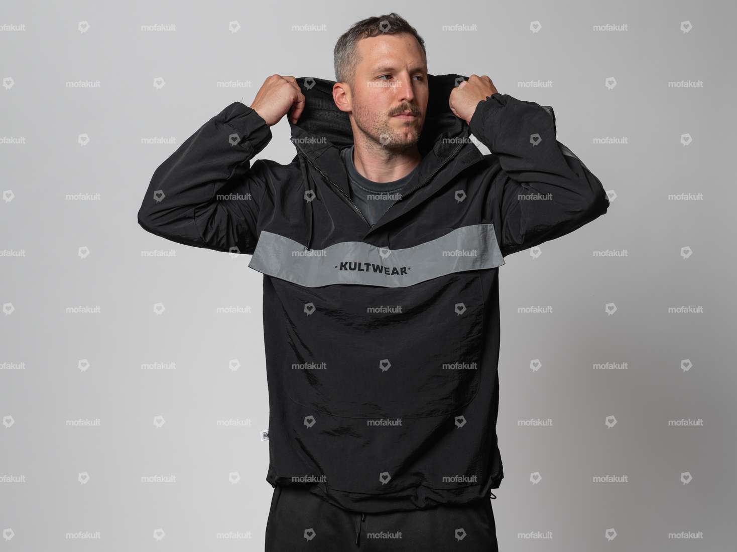 KULTWEAR Windbreaker «Ride» schwarz / grau Carousel Image 1