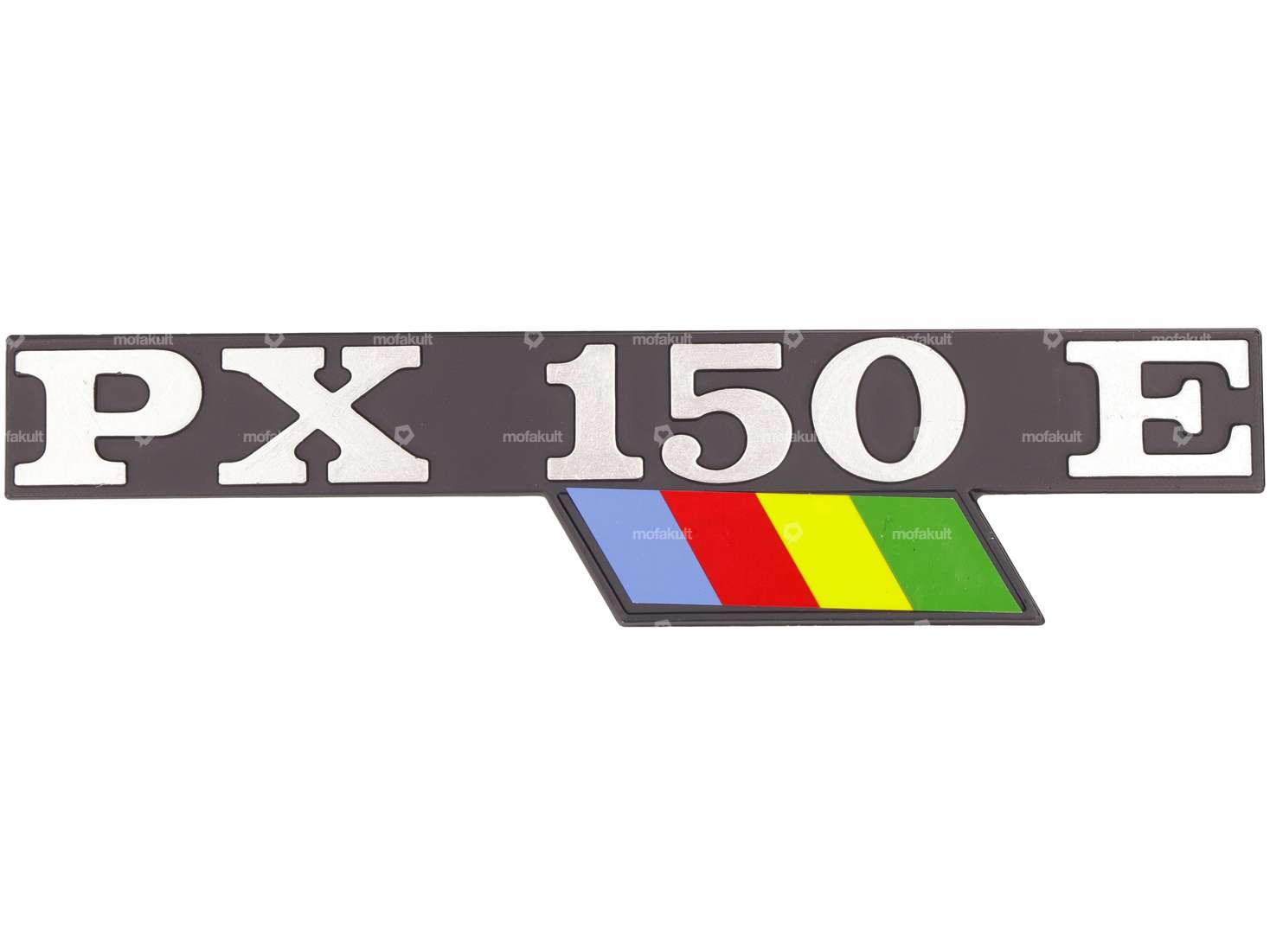 RMS Emblem Seitenhaube links «PX 150 E» Aluminium | Vespa PX150 Carousel Image 1