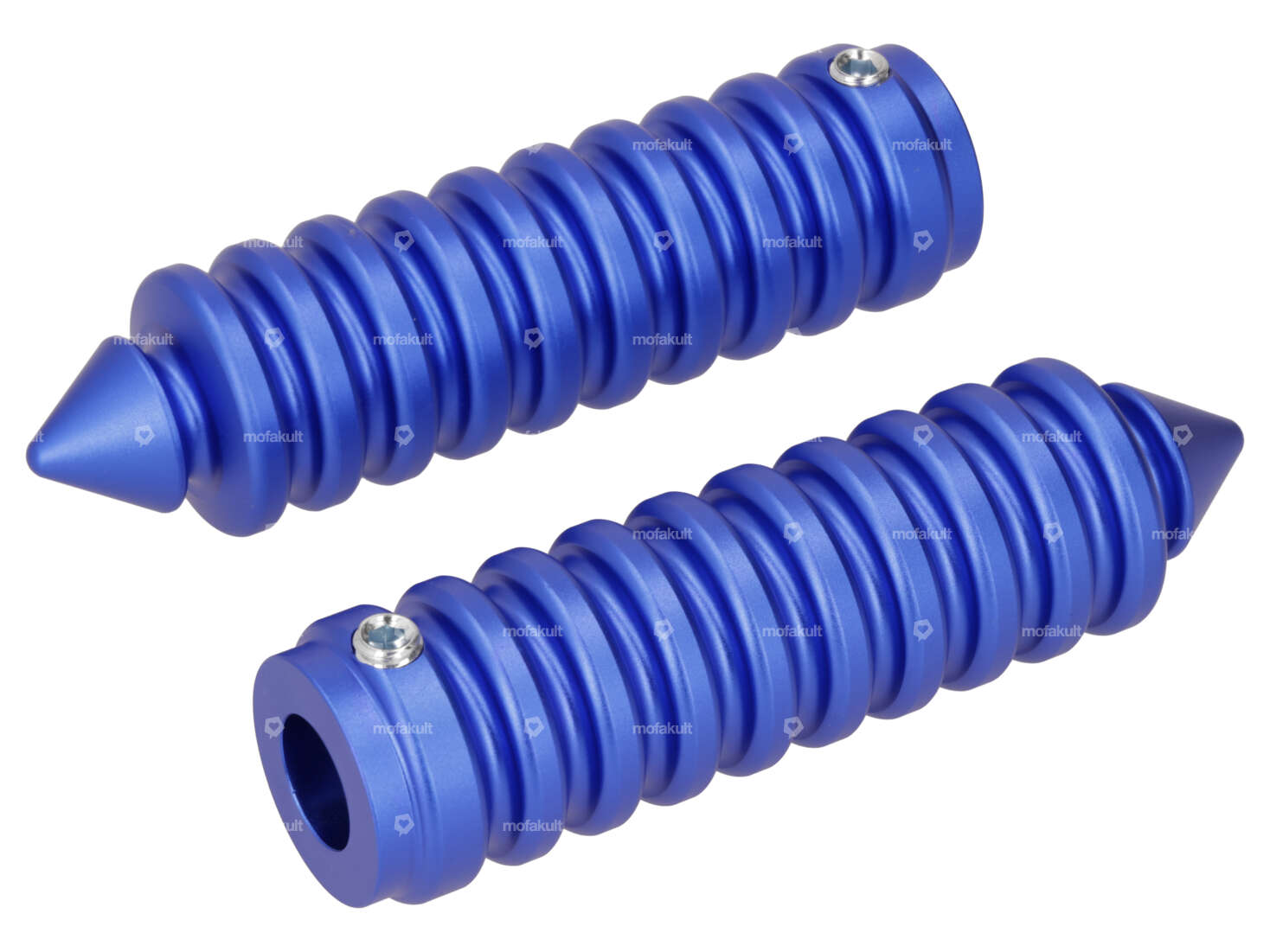 66HEROES Fussrasten gerillt spitz blau Carousel Image 1