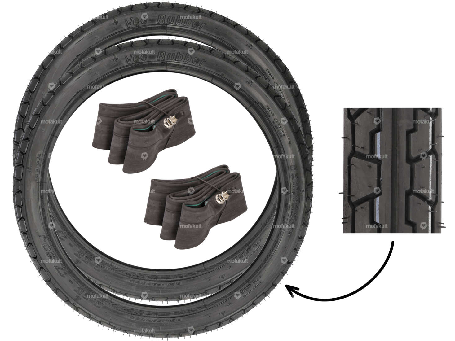 VeeRubber Reifen-Set 2.25 x 17" VRM019 (V019) Semi-Slick Carousel Image 1