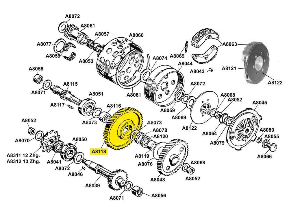 Zahnrad 1. Gang Original | Beta 521 (A8118) Carousel Image 3