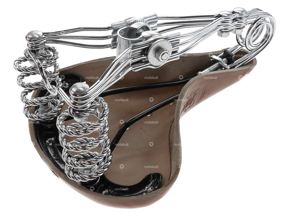 Tabor Sattel Leder Tonnenfeder gedreht braun Carousel Image 6