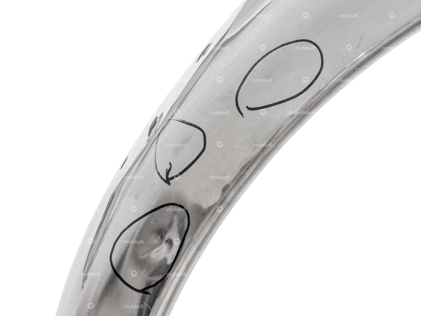 Hinterschutzblech (mit Dellen) Inox NOS | Puch X30 NS, NL, NG-2AH, N-2AH, Sprinter Carousel Image 7