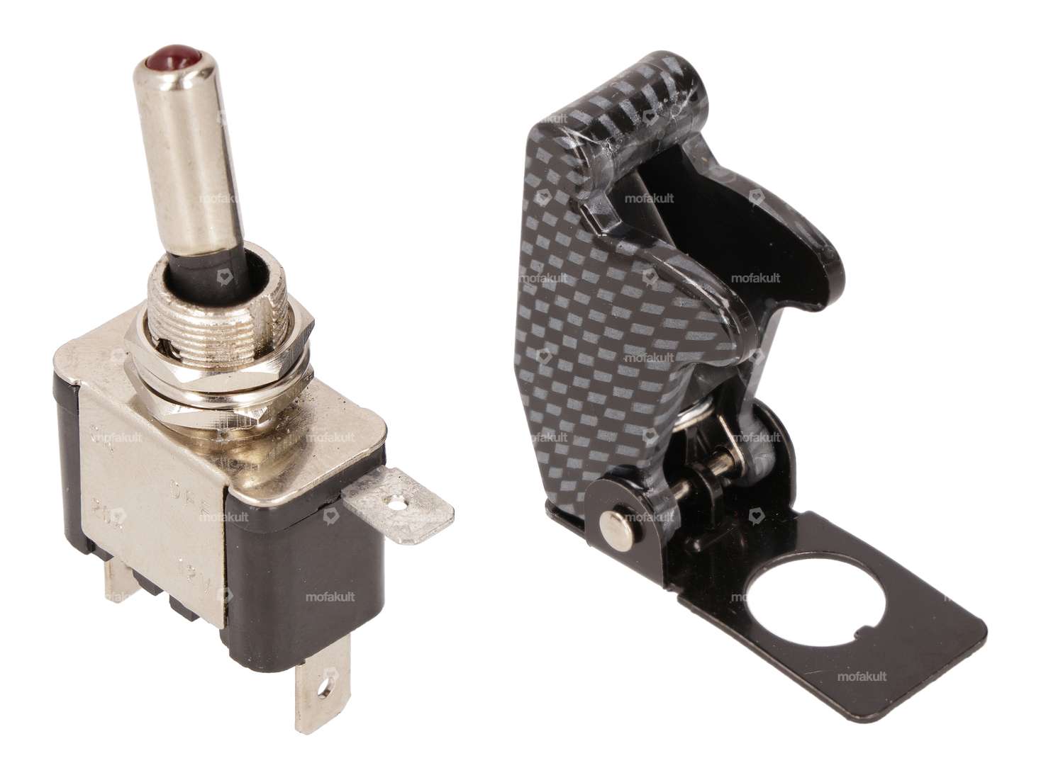 Kippschalter Carbon-Look Sicherheitskappe & LED Carousel Image 1