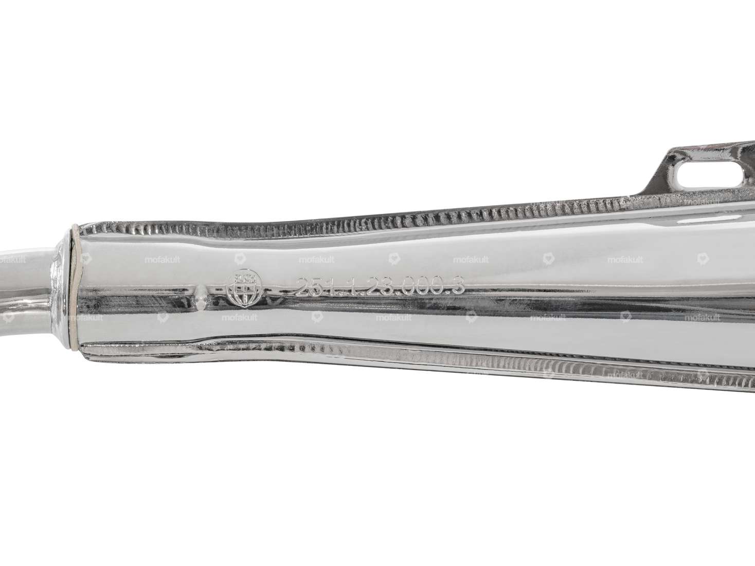 Exhaust 28 mm with logo & number | Puch Maxi S, N Carousel Image 2