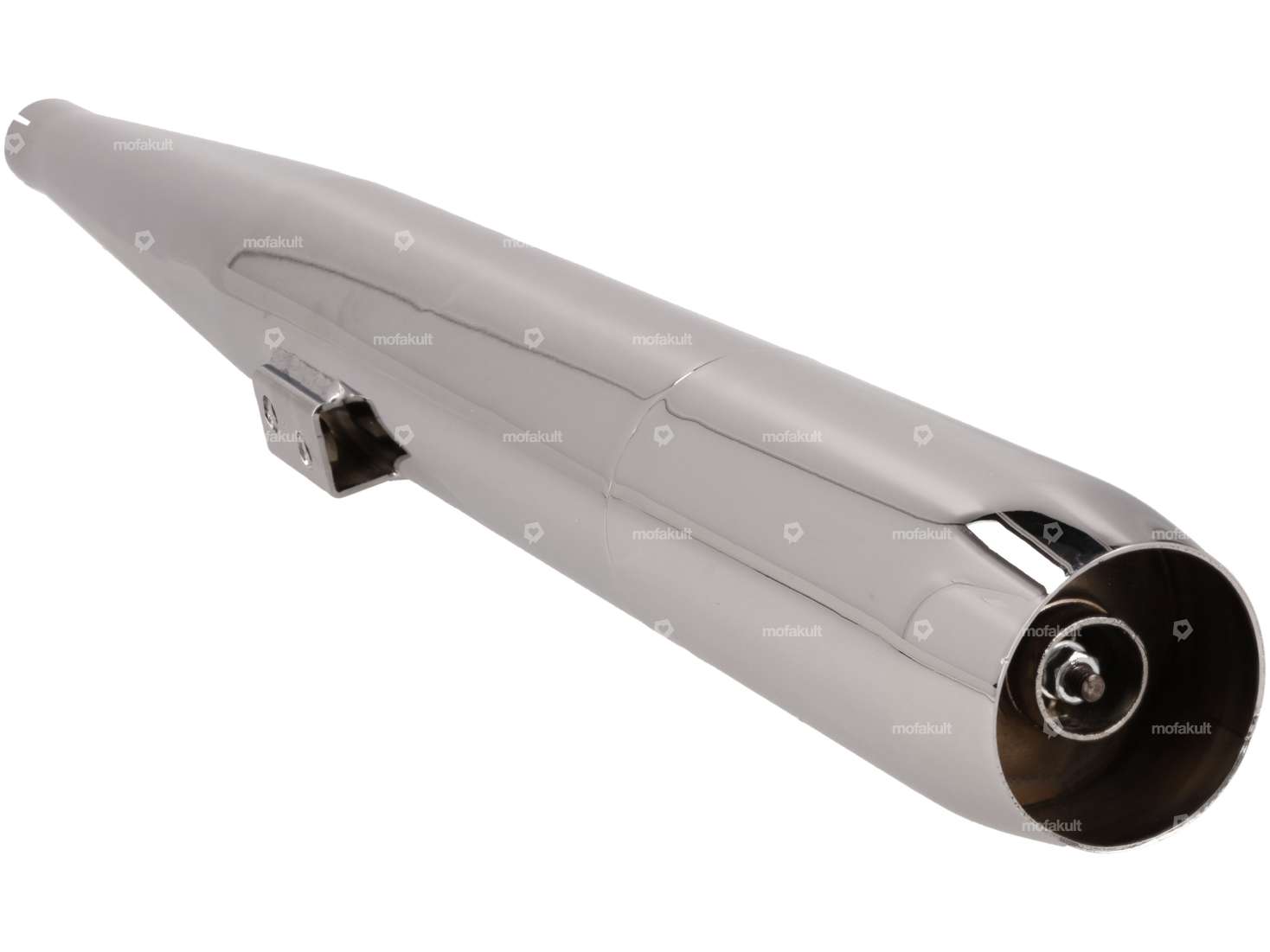 Jamarcol Endtopf Zigarre Ø 32 / 70 mm mit Lasche Chrom | Kreidler Carousel Image 3