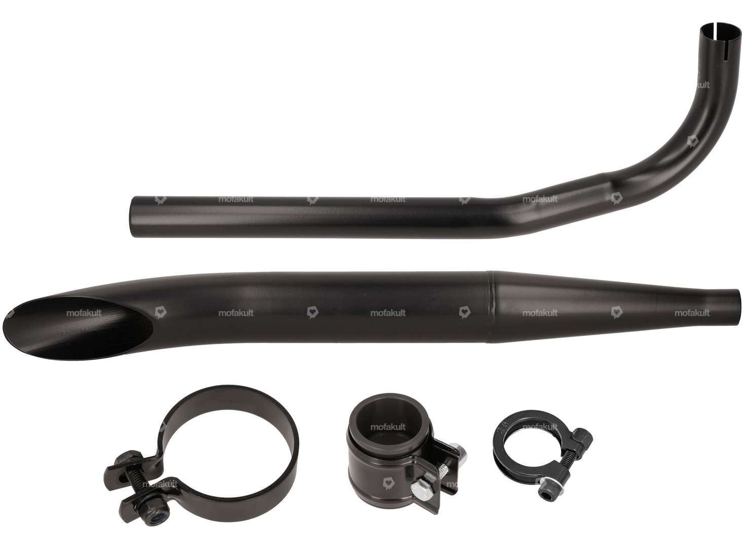 Auspuff-Set Sidepipe Ø 28 / 60 mm schwarz | Sachs 503 Carousel Image 1