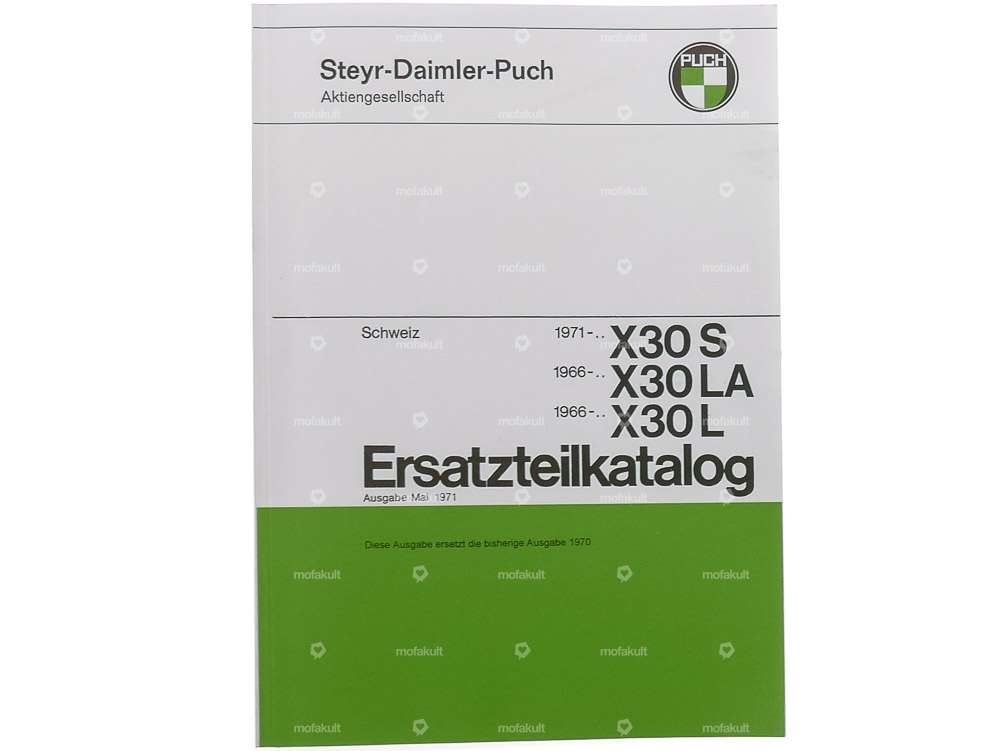 Spare Parts Catalog | Puch X30 Velux S, L, LA | mofakult