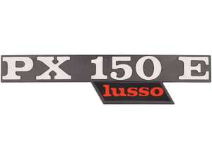 CIF Emblem Seitenhaube links «PX 150 E lusso» Aluminium | Vespa PX150 Lusso CIF Emblem Seitenhaube links «PX 150 E lusso» Aluminium | Vespa PX150 Lusso