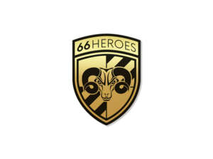 Sticker "66HEROES" 27 x 35 mm gold Sticker "66HEROES" 27 x 35 mm gold