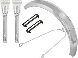 swiing® revival 17" Vorderschutzblech-Set eckig silber / chrom | Puch Maxi S, N swiing® revival 17" Vorderschutzblech-Set eckig silber / chrom | Puch Maxi S, N