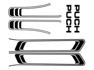 Klebersatz Tank & Rahmen schwarz PVC-Trägerfolie | Puch Maxi S Klebersatz Tank & Rahmen schwarz PVC-Trägerfolie | Puch Maxi S