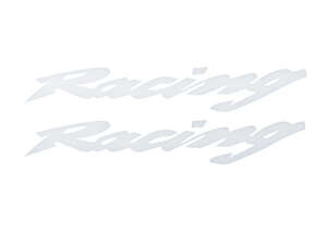 Aufkleber «Racing» 15 x 3 cm weiss (Paar) Aufkleber «Racing» 15 x 3 cm weiss (Paar)