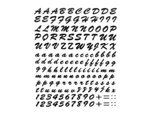 Aufkleberbogen Buchstaben 24 x 20 cm Aufkleberbogen Buchstaben 24 x 20 cm