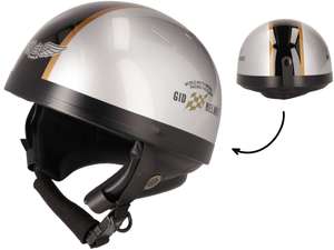 Topfhelm silbern mit Streifen Topfhelm silbern mit Streifen