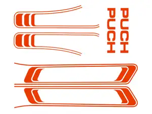 Klebersatz Tank & Rahmen orange (1A-Qualität) Folienplot | Puch Maxi S Klebersatz Tank & Rahmen orange (1A-Qualität) Folienplot | Puch Maxi S