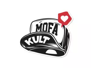 Aufkleber «mofakult Cap» 70 x 60 mm Aufkleber «mofakult Cap» 70 x 60 mm