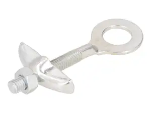 Wheel clamp Ø 12.3 mm M6 guide plate straight galvanized Wheel clamp Ø 12.3 mm M6 guide plate straight galvanized