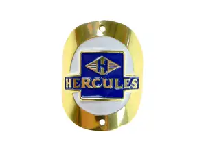 «Hercules» Markenschild am Steuerrohr (gebogen) «Hercules» Markenschild am Steuerrohr (gebogen)