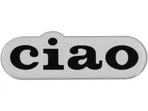 Aufkleber «Ciao» 3D Silikon 107 x 35 mm Seitenverkleidung | Piaggio Ciao Aufkleber «Ciao» 3D Silikon 107 x 35 mm Seitenverkleidung | Piaggio Ciao