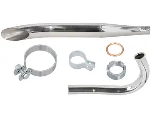 Sidepipe exhaust set (Ø 32 / 60 mm) black / chrome | Sachs 50/2 Sidepipe exhaust set (Ø 32 / 60 mm) black / chrome | Sachs 50/2