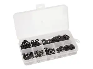 Nylon Unterlegsscheiben-Set schwarz 250-tlg. Nylon Unterlegsscheiben-Set schwarz 250-tlg.