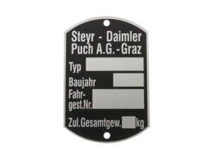 Typenschild | Puch X30 NG/N-2AH Typenschild | Puch X30 NG/N-2AH